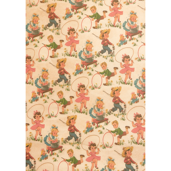 Wrapping paper Vintage Kids Pink 1